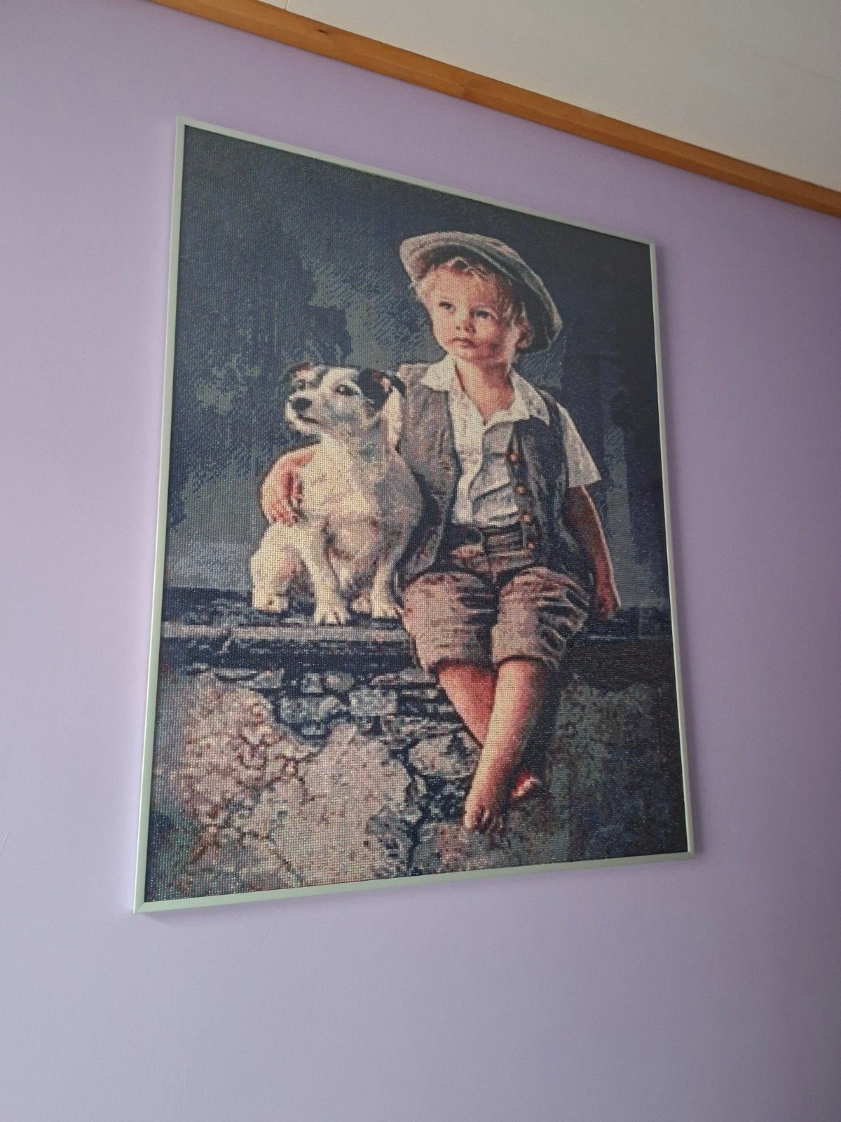 diamond painting jongen met hond, Enlèvement
