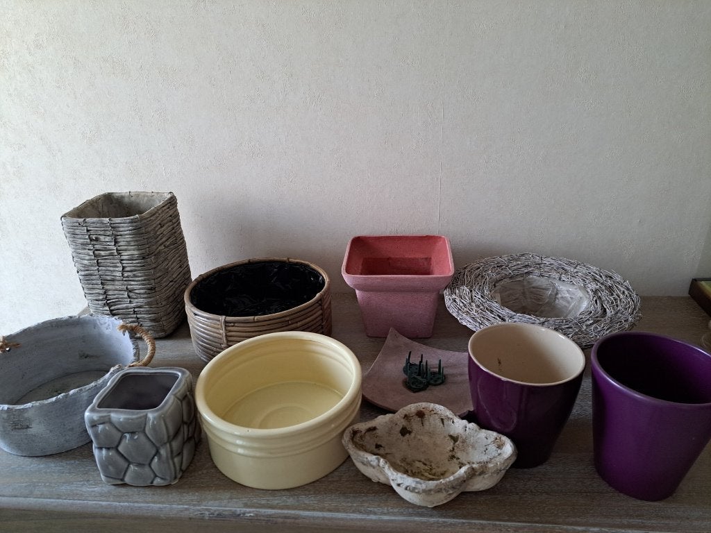 9 bloempotten, Ophalen, Binnen