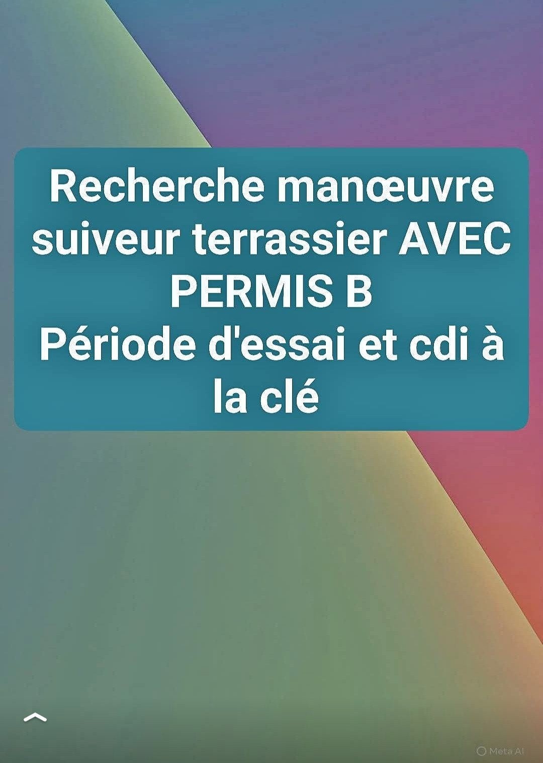 recherche manœuvre suiveur terrassier  PERMIS B, Vacatures, Vacatures | Thuiswerk