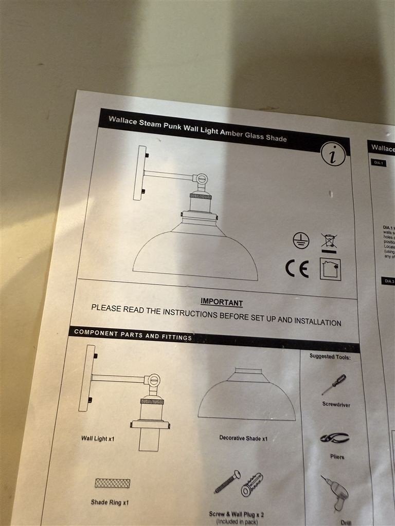 Industriele wandlamp met glazen kap, LED-vintage bollamp, hu, Ophalen of Verzenden, Nieuw, Wandlamp, LED