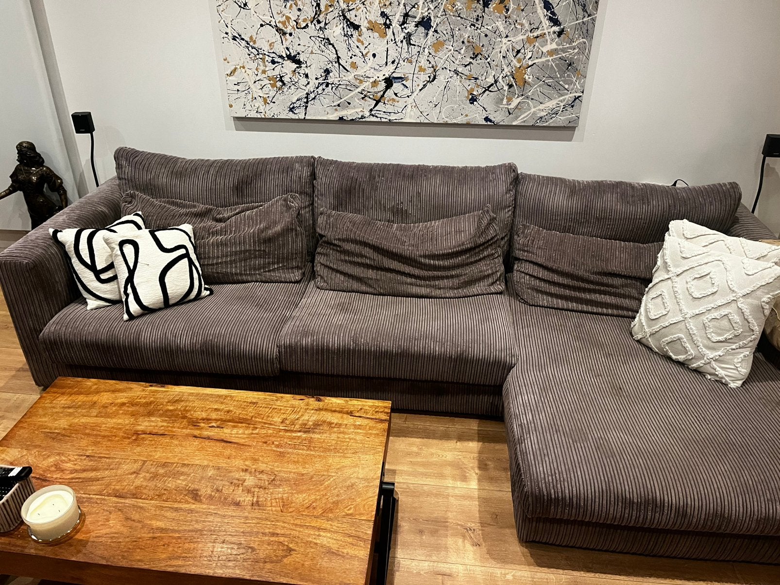 Salon taupe kleur, Huis en Inrichting, Ophalen, Gebruikt