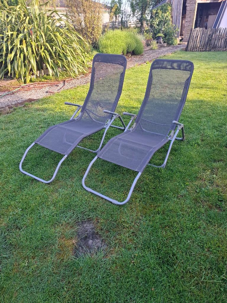 2x wicker tuinligzetel, 15 euro per stuk, Tuin en Terras, Ophalen, Gebruikt, Wicker, Verstelbaar
