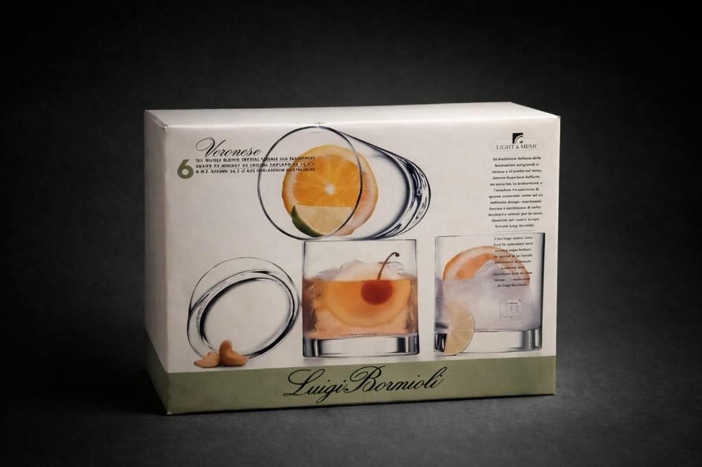 Verres Luigi Bormioli Veronese, lot de 6, Antiquités & Art, Antiquités | Verre & Cristal, Enlèvement ou Envoi