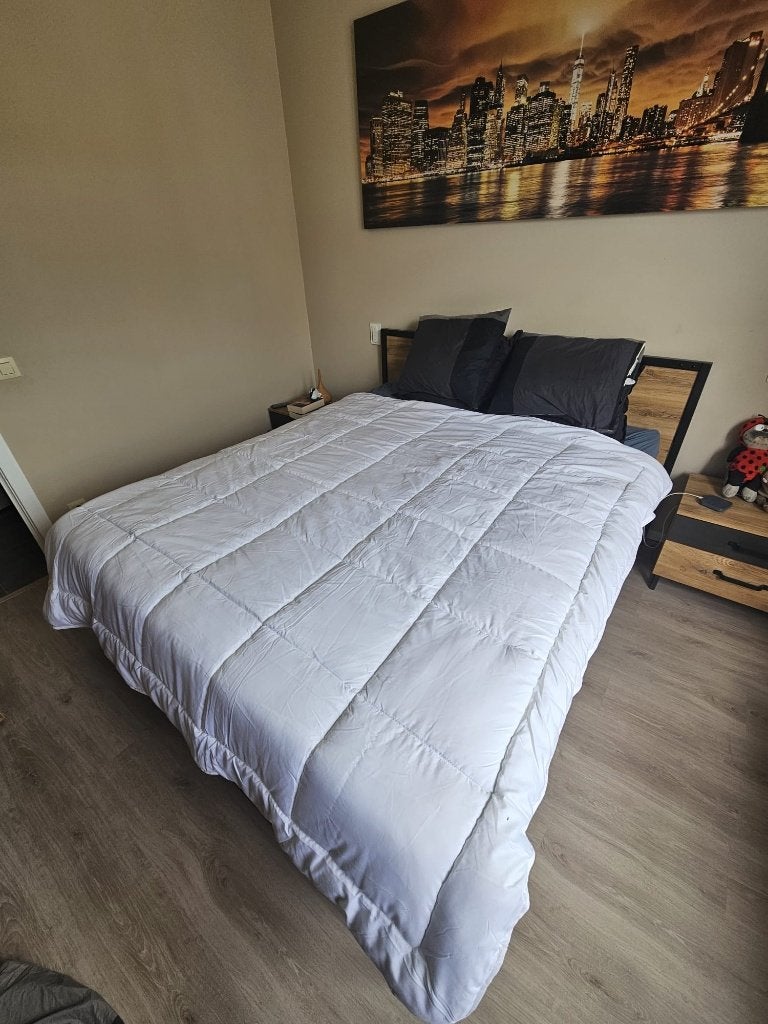 Donsdeken 200x200, Huis en Inrichting, Gebruikt, Wit, Ophalen of Verzenden, Deken of Dekbed
