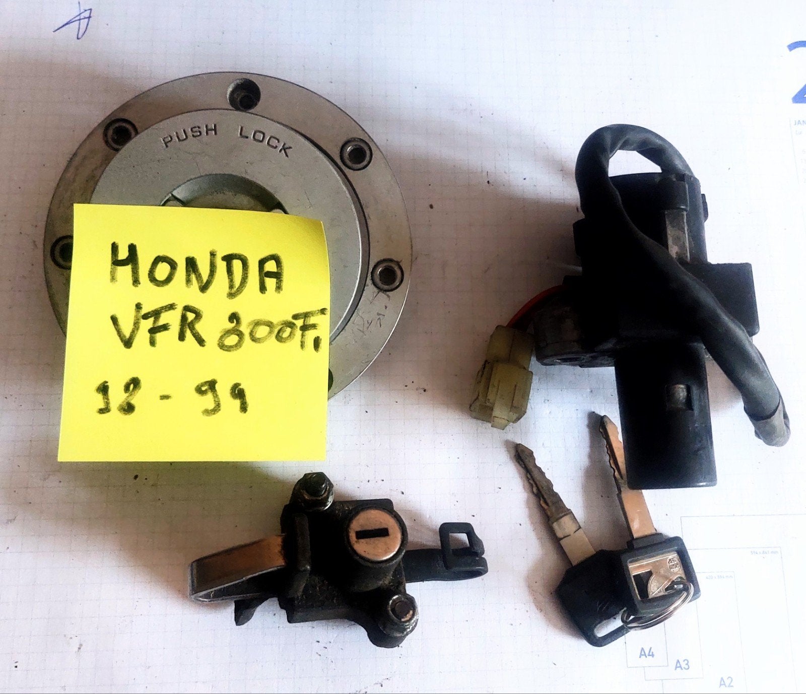 Kit de serrures pour Honda VFR 800Fi, de 1998-99, Enlèvement ou Envoi