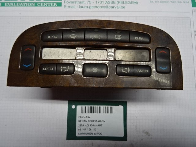 BEDIENINGSPANEEL AIRCO Peugeot 607 (9D / U) (96295526GB), Kontakt-peugeot@peugeot.com, Gebruikt, Peugeot Deutschland GmbH, Bahnhofsplatz
65423  Rüsselsheim, DE