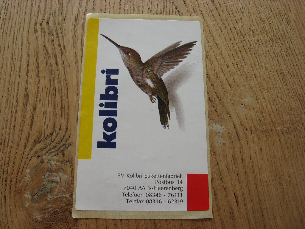 Kolibri Vintage Sticker, Ophalen of Verzenden, Nieuw, Dier en Natuur