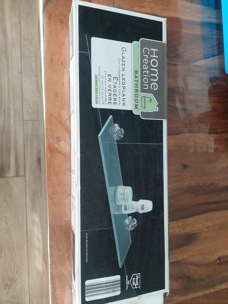 Glazen legplank badkamer nieuw, Ophalen
