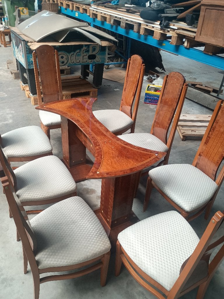Exclusieve eettafelsets met ingelegd hout. Moet dringend weg, Huis en Inrichting, Tafels | Eettafels, Zo goed als nieuw, 100 tot 150 cm