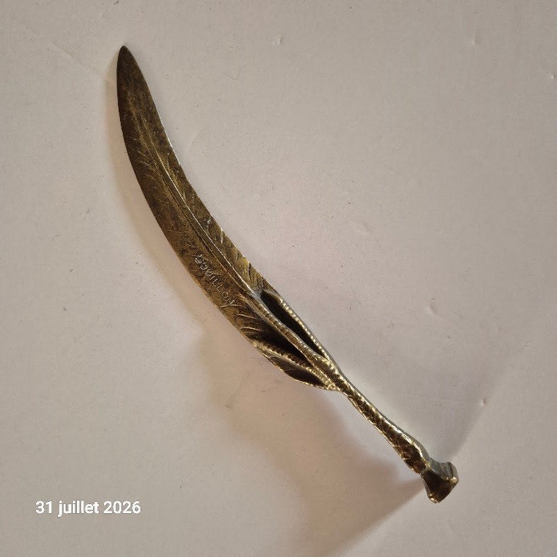 coupe-papier antique (ou ouvre-lettre) en bronze, Envoi, Bronze