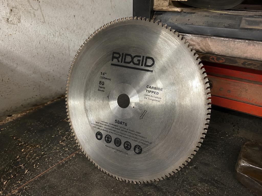 Ridgid 58476 14" 80t 355mm zaagblad, Ophalen of Verzenden, Gebruikt