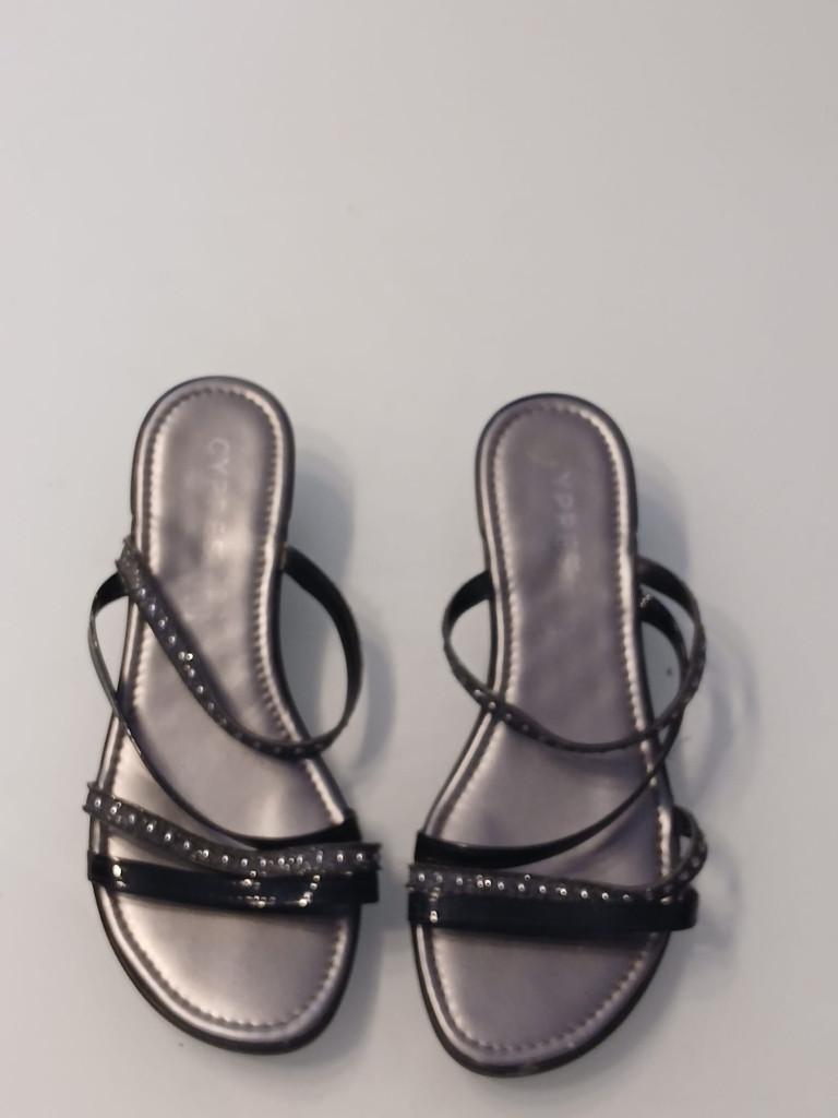 Sandales à lanières strass – Noir – Made in Italy 38, Taille 38/40 (M), Enlèvement ou Envoi, Made in italy, Porté