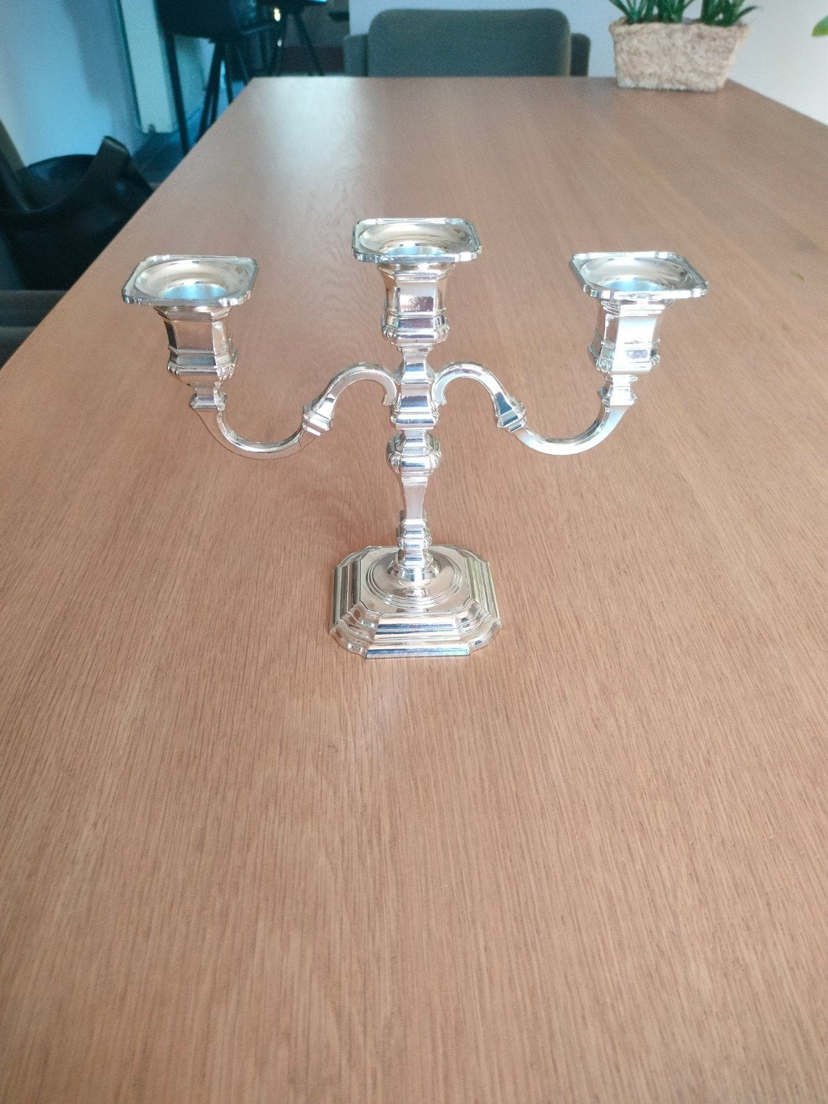 3 armige verzilverde kandelaar, Antiek en Kunst, Ophalen