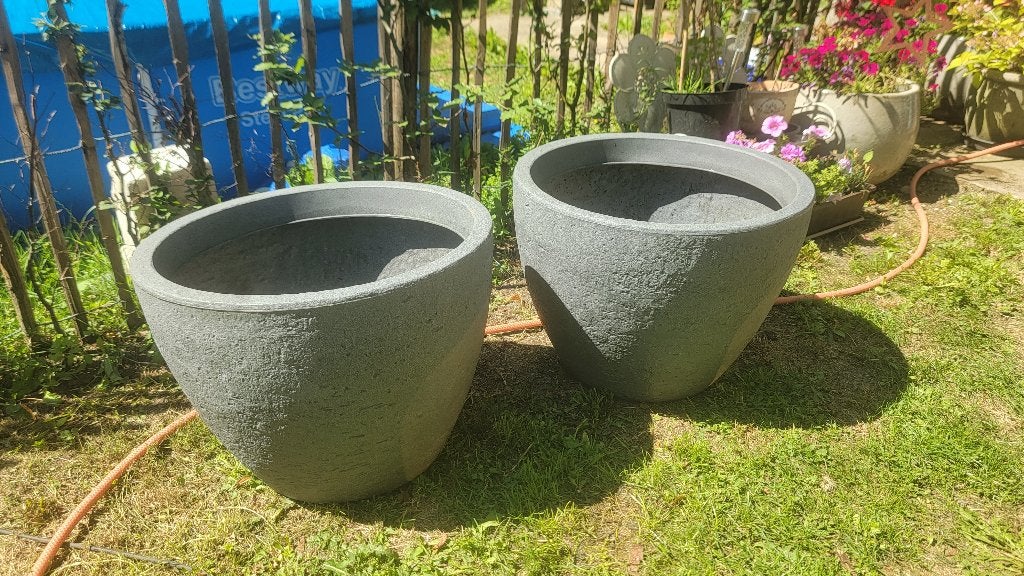grote bloempotten, in duo x2, Tuin en Terras, Ophalen, Kunststof, 40 cm of meer, Rond