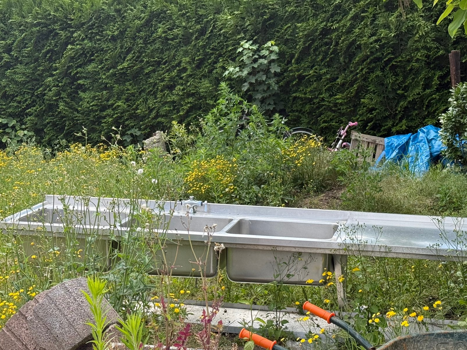 Grote spoelbak, Ophalen, Gebruikt