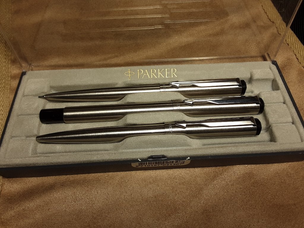 Parker Vector Steel set FP/BP/MP, Verzamelen, Ophalen, Pennenset, Parker, Nieuw
