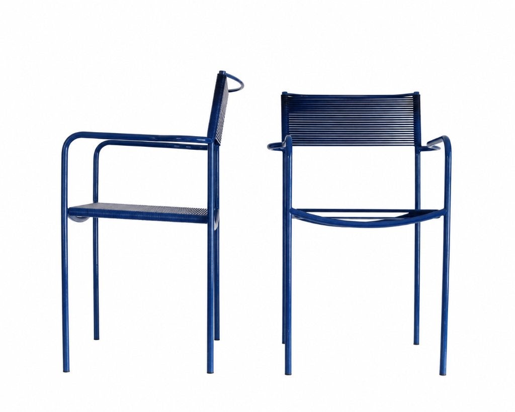 6 Belotti iconische blauwe 'Spaghetti' stoelen voor [Alias],, Ophalen, Stoel, Gemerkt