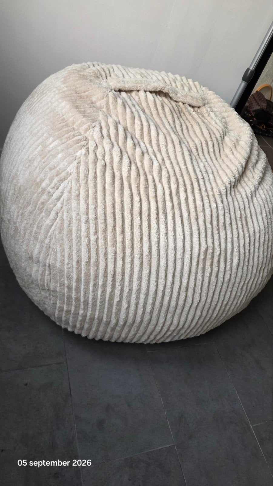 poef jysk, Maison & Meubles, Sièges-poires, Enlèvement, Comme neuf, Beige, Pouf