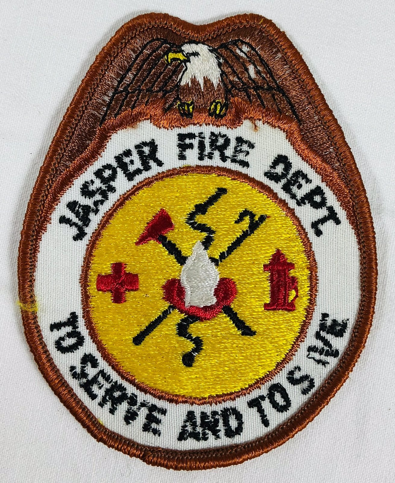 Jasper Texas USA Vintage brandweer patch embleem, Verzamelen, Onbekend, Ophalen of Verzenden, Zo goed als nieuw, Onbekend