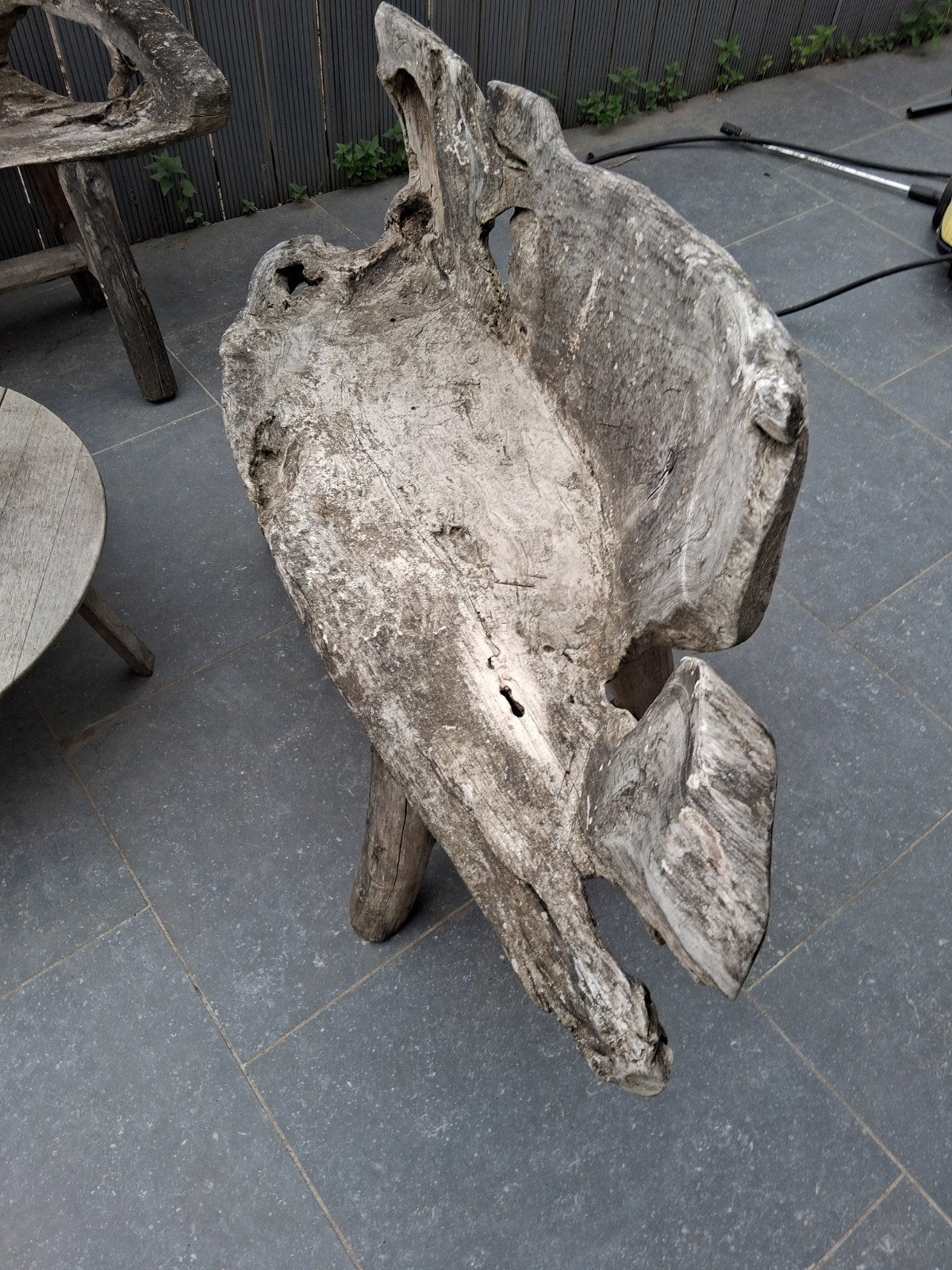 banken uit natuurhout uit 1 stuk, Tuin en Terras, Tuinbeelden, Ophalen, Zo goed als nieuw, Hout, Overige typen