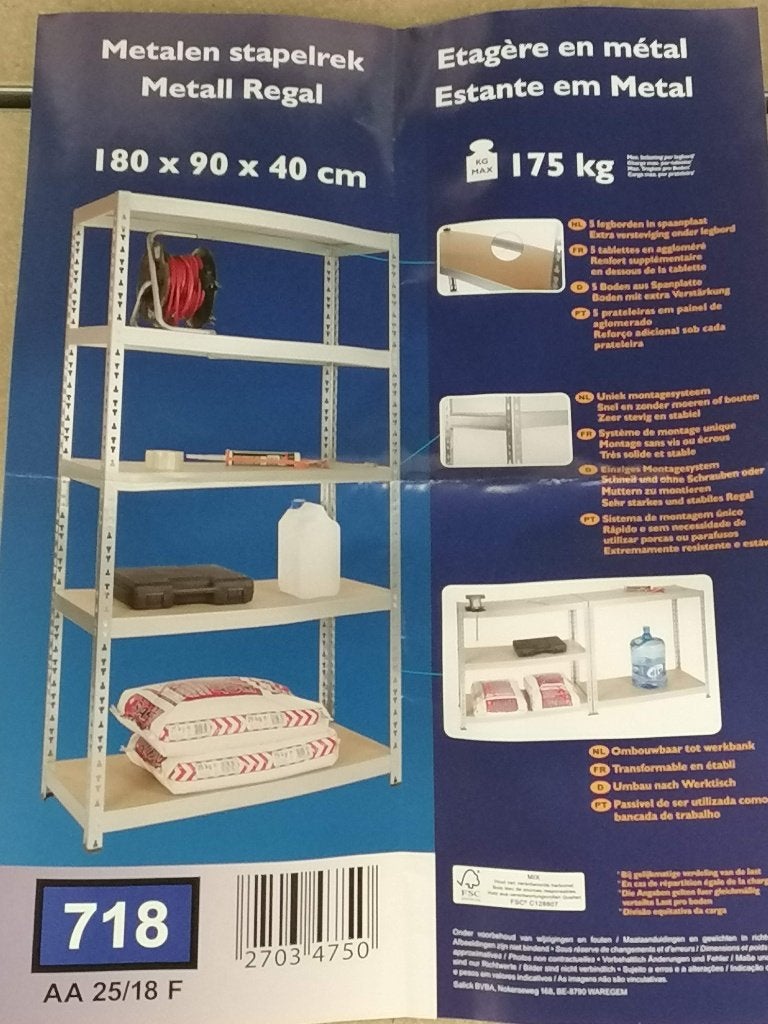 3 x metalen stapelrek 180 x 90 x 40, Ophalen