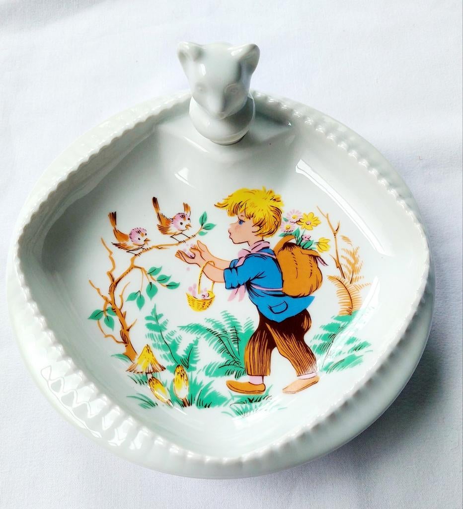 Vintage warmhoudbordje Limoges, Antiek en Kunst, Antiek | Porselein, Ophalen of Verzenden