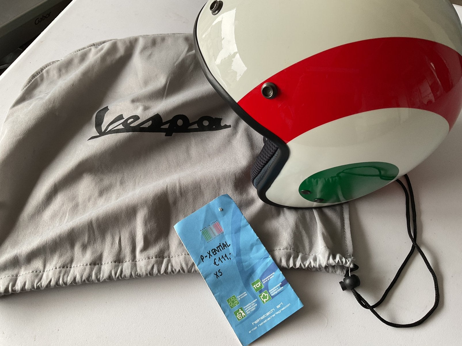 Helm Vespa XS, Fietsen en Brommers, Ophalen, Zo goed als nieuw