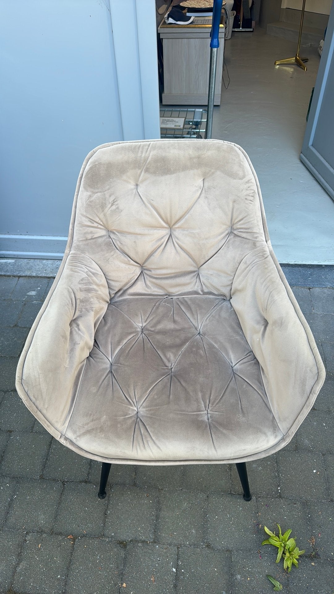Velvet beige kuipstoel (6stuks), Huis en Inrichting, Ophalen, Overige kleuren, Stof, Vijf, Zes of meer stoelen
