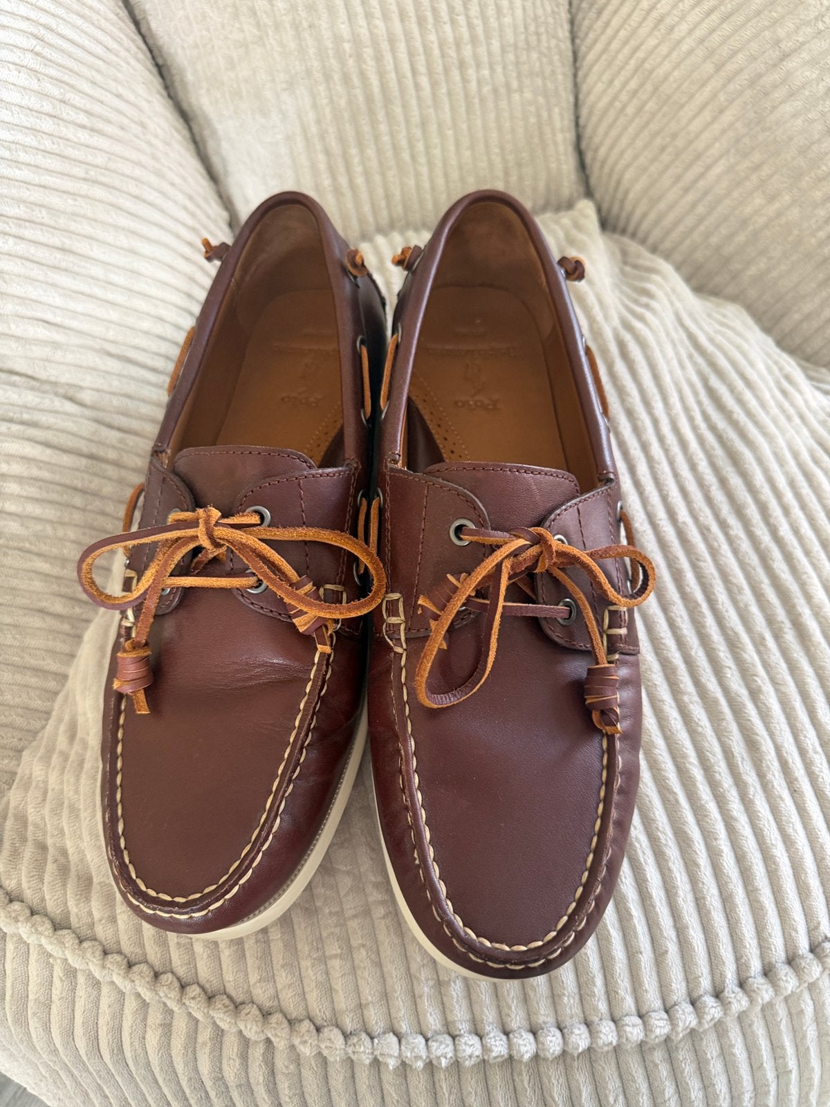 Ralphlauren boot schoenen bruin leer, Kleding | Heren, Ophalen, Bruin, Overige typen, Zo goed als nieuw