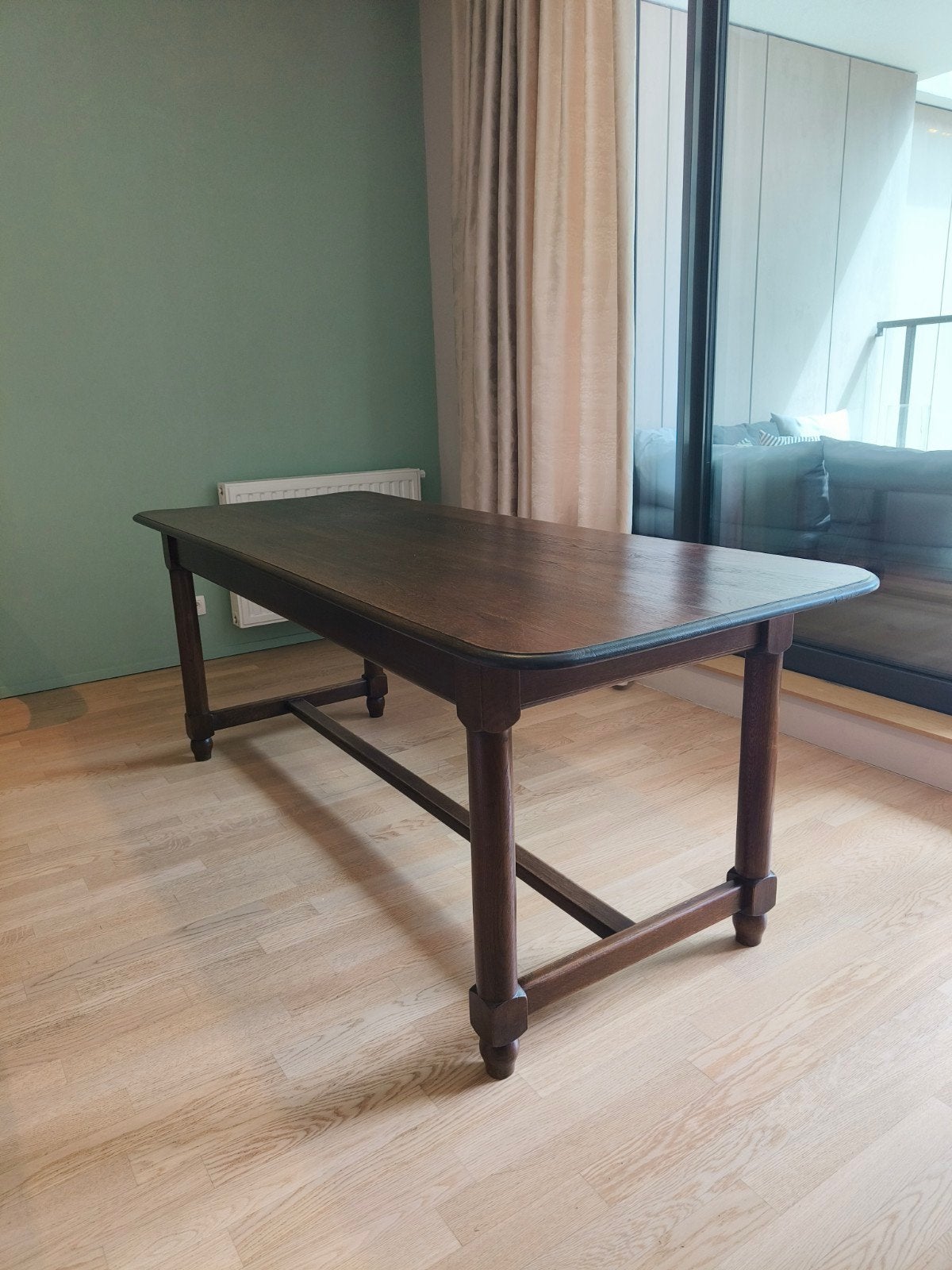 Rustieke tafel in massief eik, Huis en Inrichting, Tafels | Salontafels, Ophalen