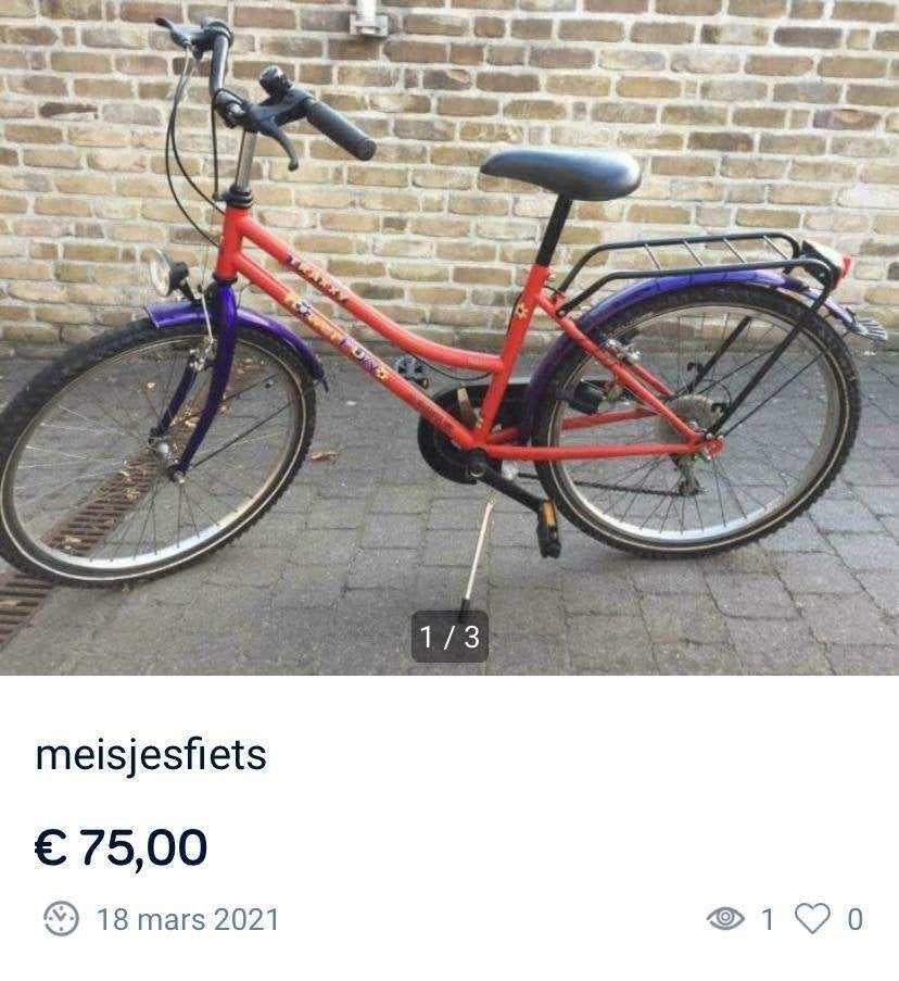 kinderfiets, Fietsen en Brommers, Fietsen | Kinderfietsjes, Ophalen, Zo goed als nieuw, Schijfrem, 20 inch of meer