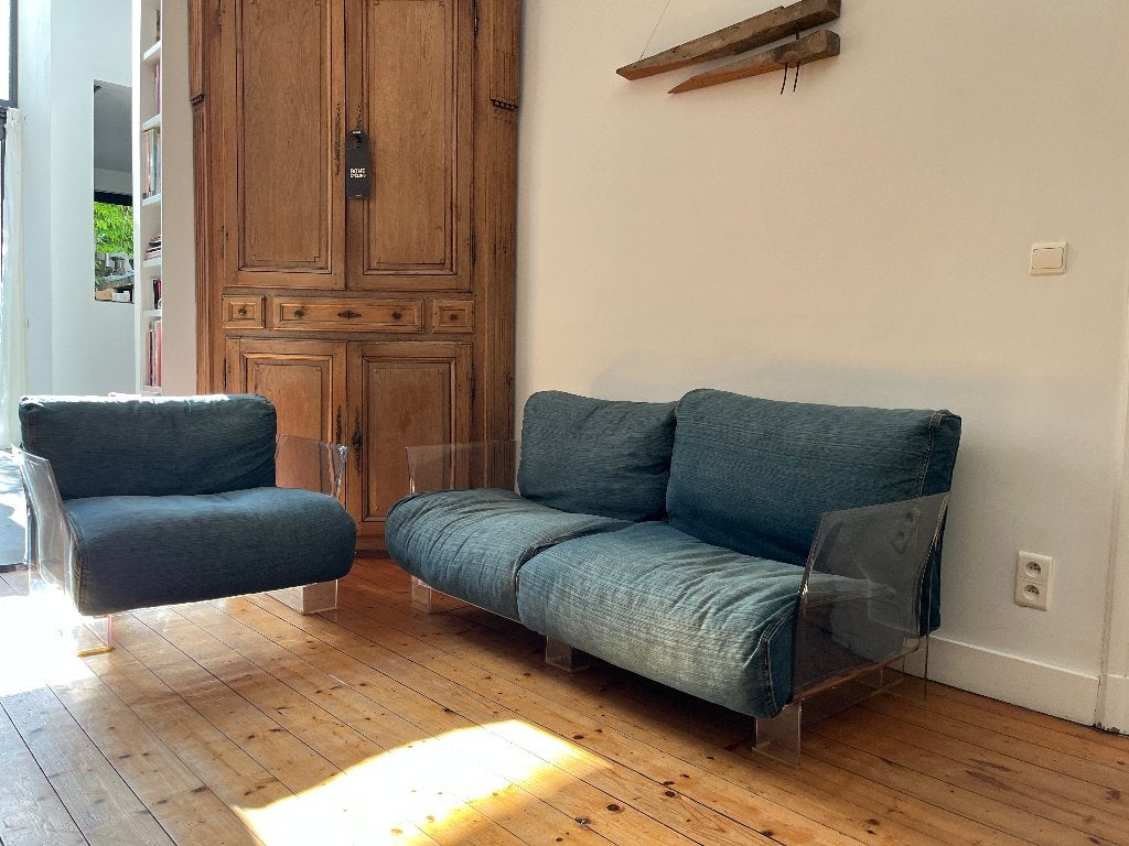 sofa set POP by Kartell with C. Tamborini (tweezit + eenzit), Ophalen, Zo goed als nieuw, Tweepersoons, Design