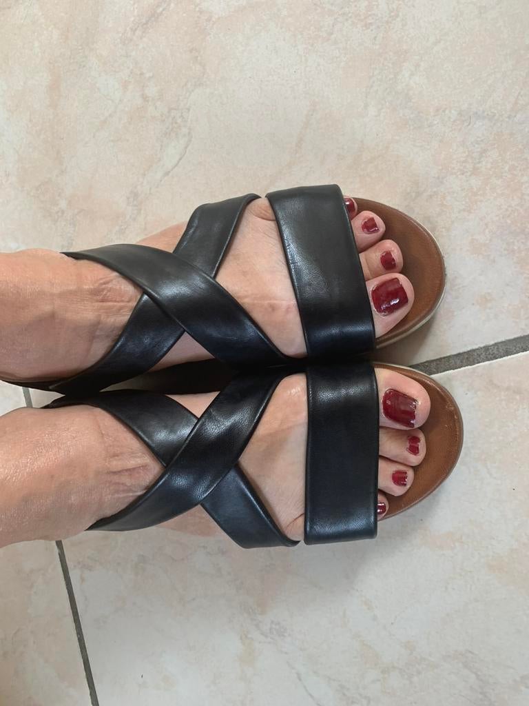 Sandalen Hush Puppies 39 kwaliteitsleer zwart, Ophalen of Verzenden, Zwart