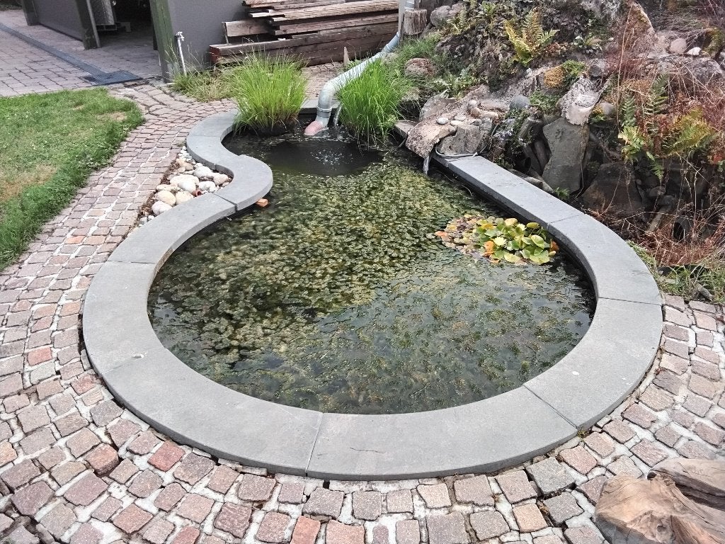 Bassin décoratif complet en polyester, pierre bleue, filter, Jardin & Terrasse, Étangs, Enlèvement, Utilisé