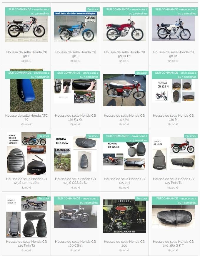 Housse de selle neuve adaptable pour Honda, Motos, Envoi, Neuf