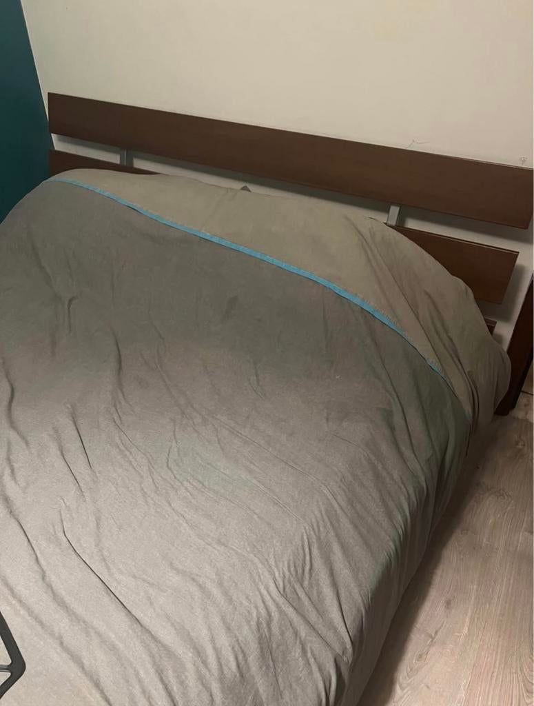 Tweepersoonsbed met lattenboden en kast, Huis en Inrichting, Ophalen, Zo goed als nieuw