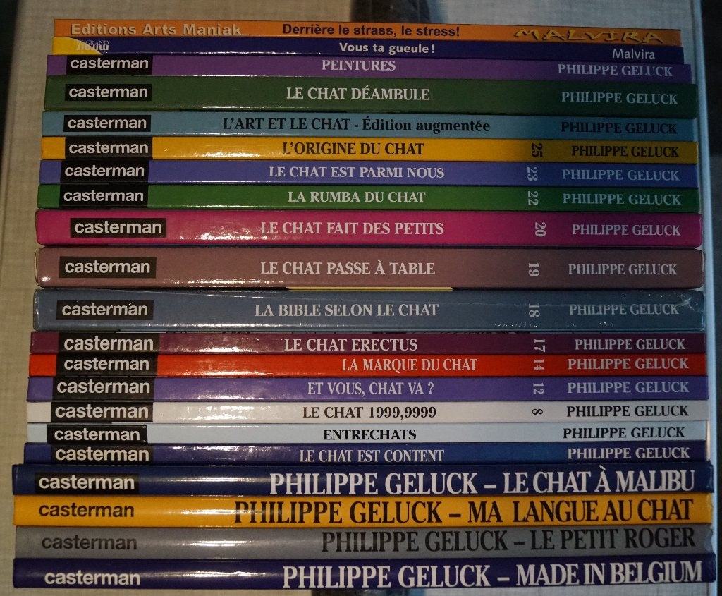 Mise à jour LeCHAT 19BD+2 raresBDde Malvira+11 cadeaux 110 €, Plusieurs BD, Enlèvement ou Envoi, Geluck Philippe, Comme neuf