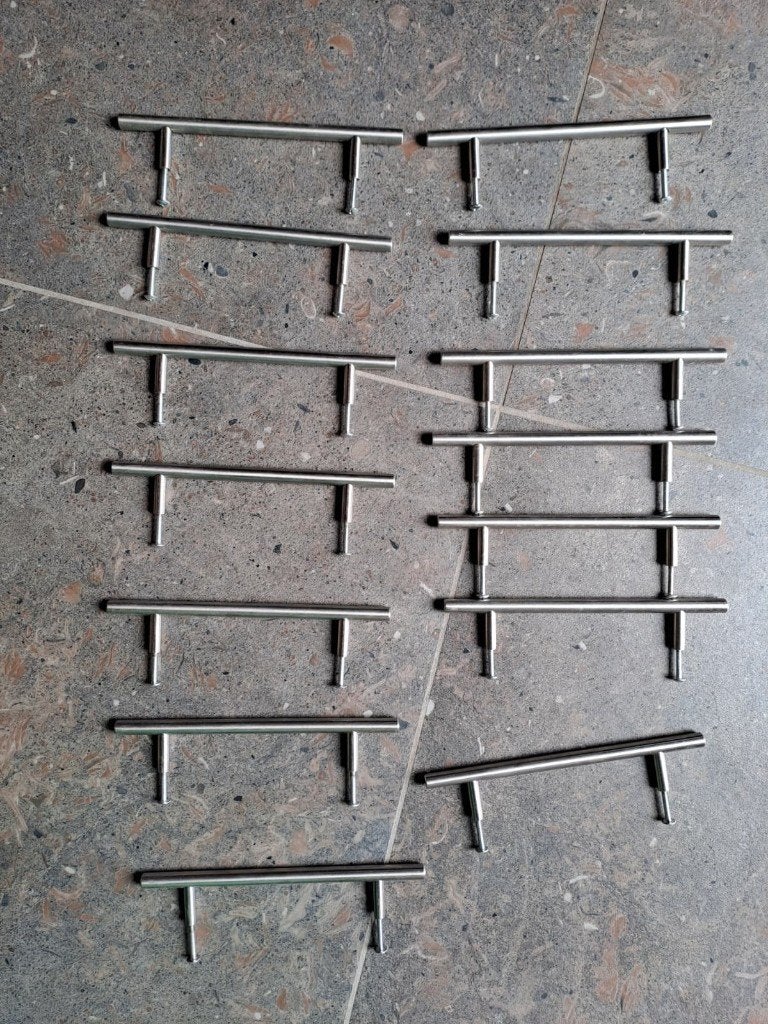 Lot RVS kastgrepen / meubelgrepen – 14 stuks, Ophalen