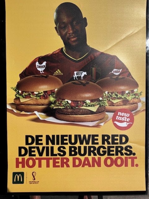 Poster Romelu Lukaku - Rode Duivels, Ophalen, Zo goed als nieuw, Poster, Plaatje of Sticker