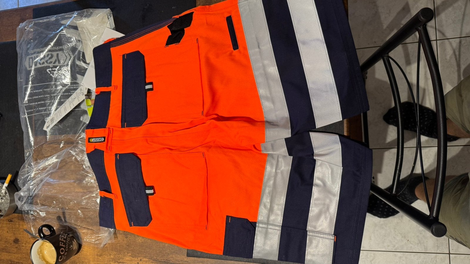Korte oranje/blauwe fluo werkbroek “46, Ophalen, Nieuw, Heren, Broek