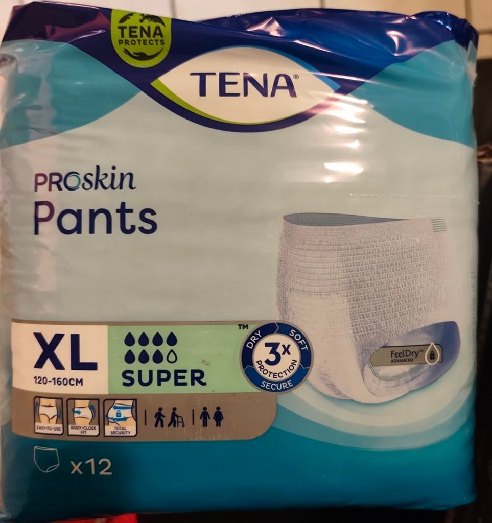 TENA PANTS XL SUPER PROSCIN (12 STUKS), Ophalen of Verzenden