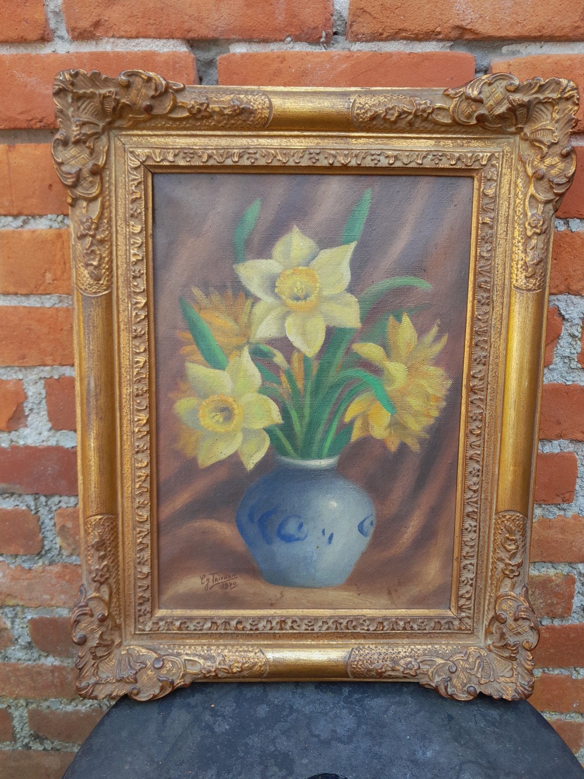 Schilderij op doek met mooiekader, Ophalen of Verzenden