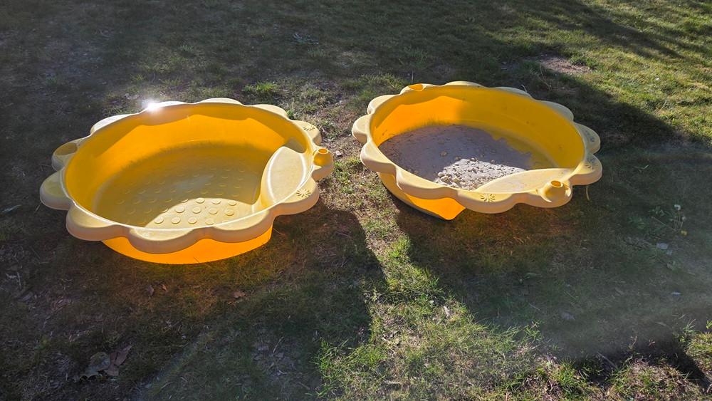 Zandbak plastieken schelp, Kinderen en Baby's, Speelgoed | Buiten | Zandbakken, Ophalen, Gebruikt