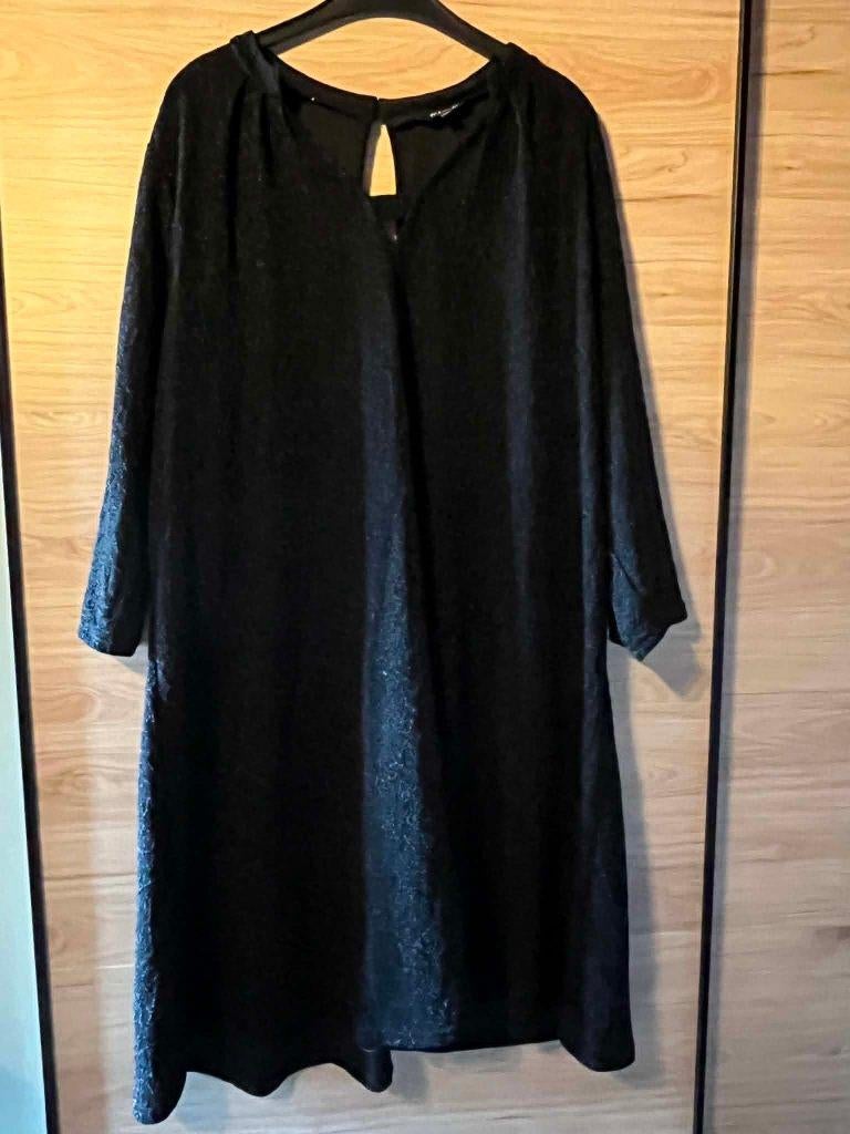 zwart kleed ms mode xxl 52, Kleding | Dames, Grote Maten, Ophalen of Verzenden, Zo goed als nieuw, MS Mode, Jurk