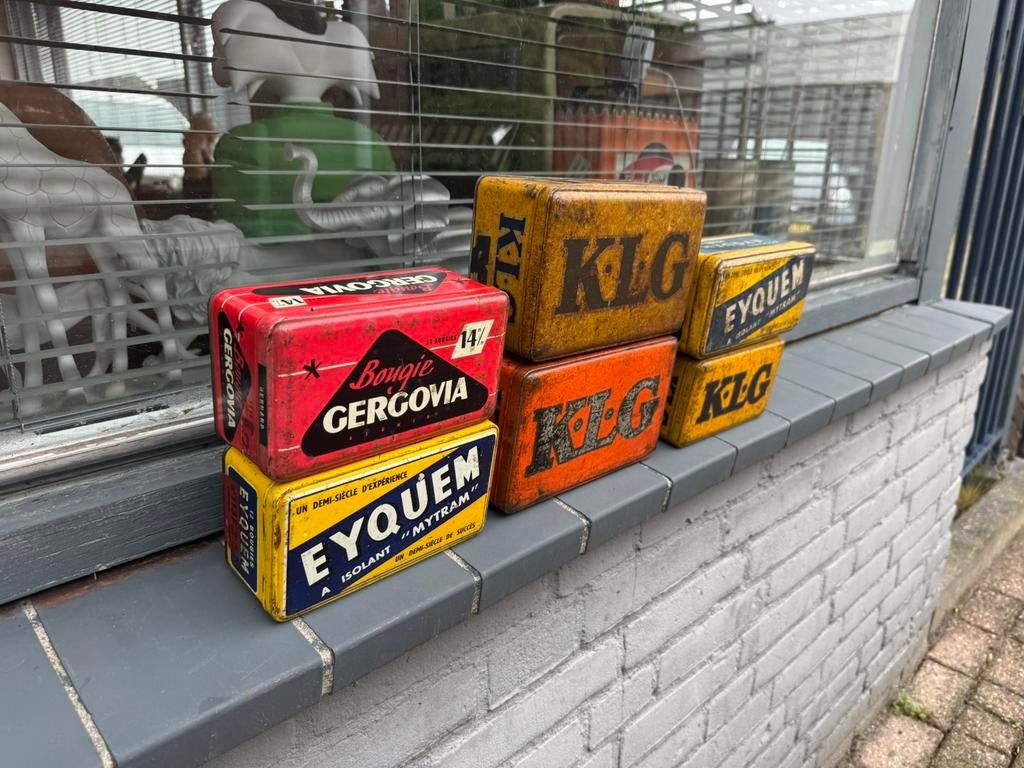 Oude Bougie reclame blikken, Verzamelen, Ophalen of Verzenden, Gebruikt, Verpakking