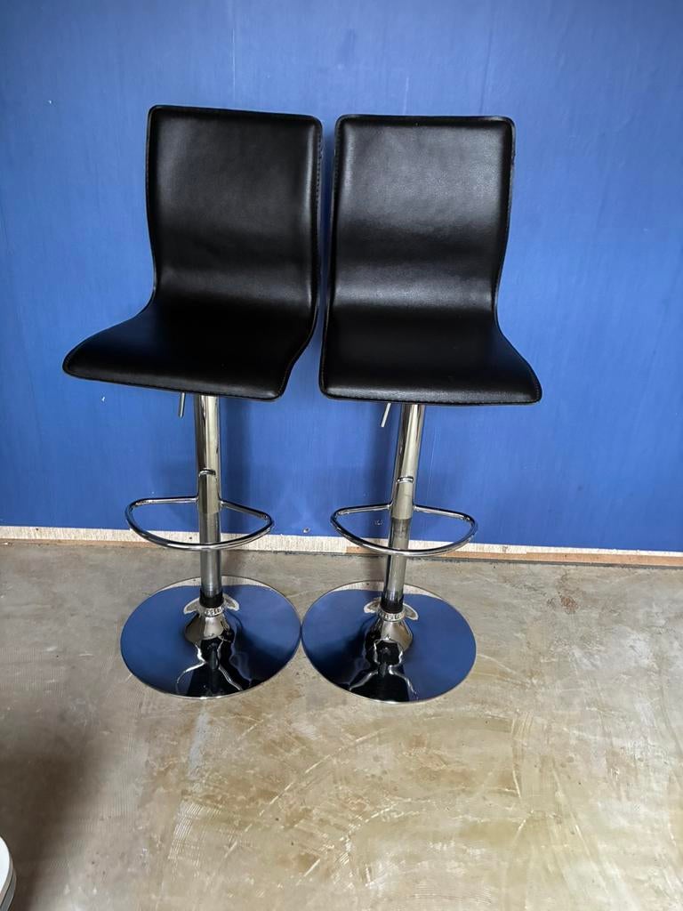 Tabourets de bar, Ophalen, 60 tot 90 cm, Leer, Zo goed als nieuw