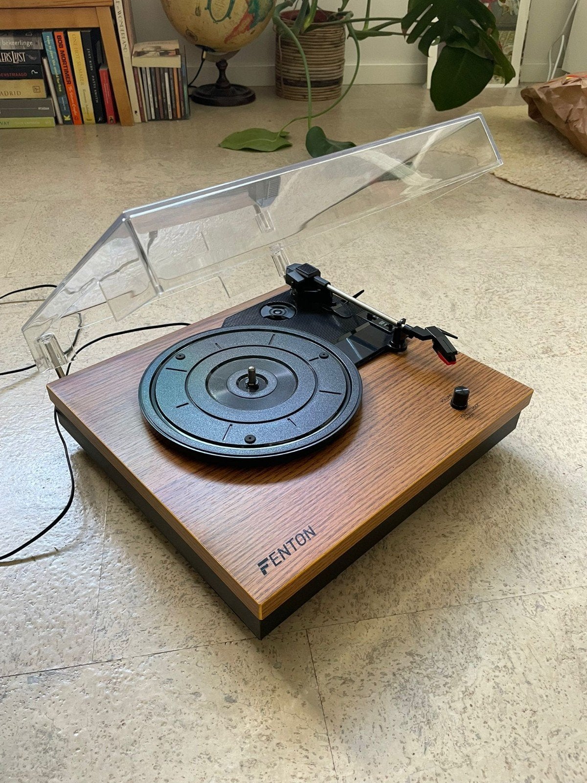 Retro platenspeler houtlook - Fenton, Audio, Tv en Foto, Platenspelers, Ophalen of Verzenden, Platenspeler