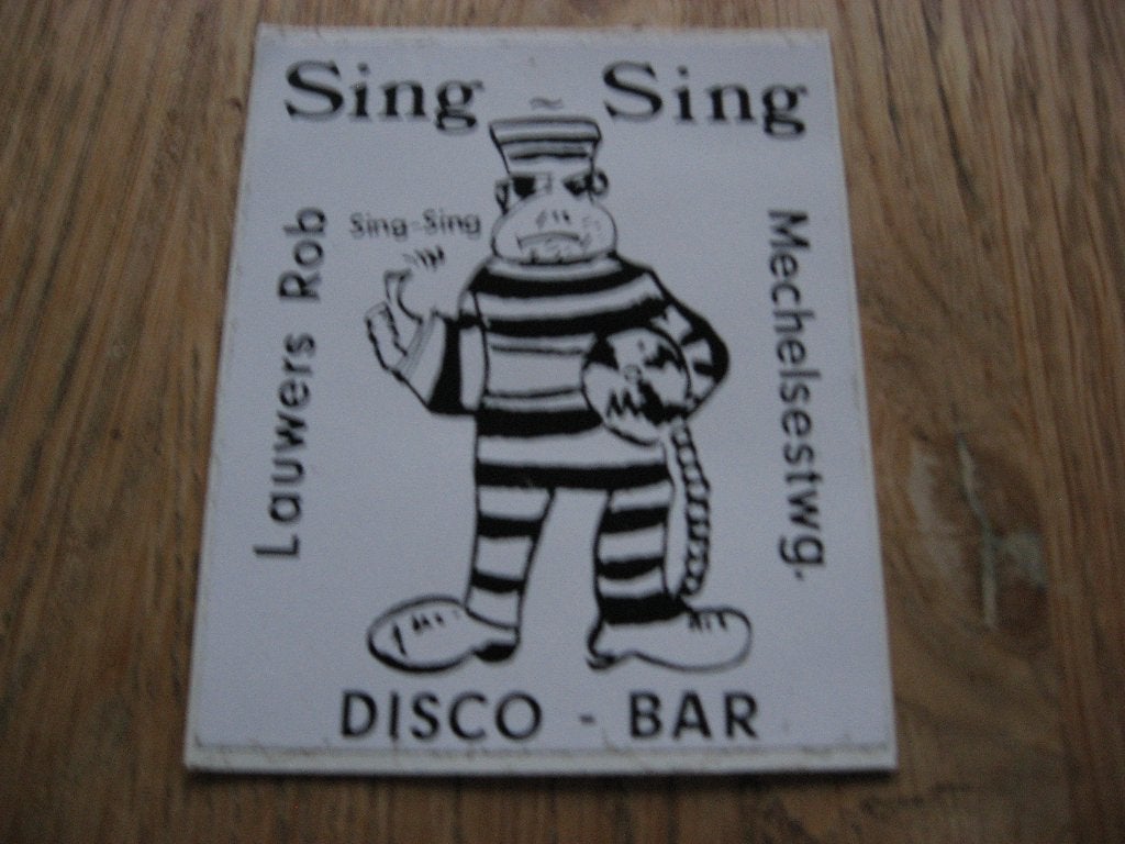 Sticker Sing-Sing Disco Bar 8 x 10 cm, Enlèvement ou Envoi