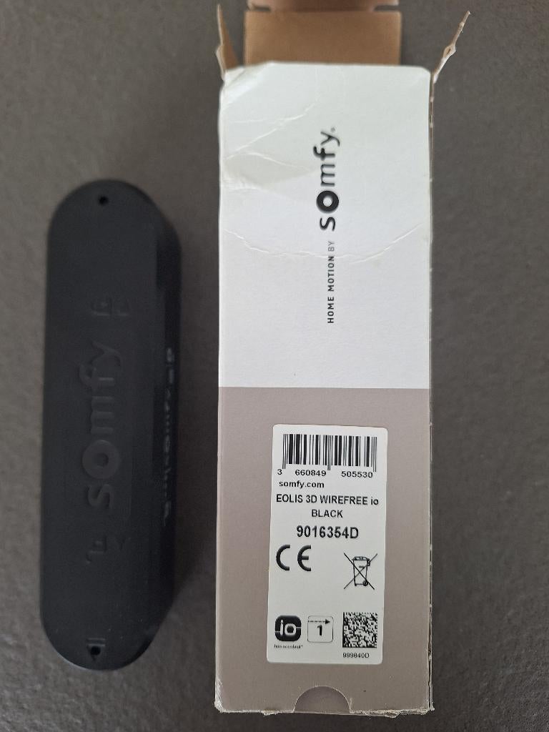 zonneluifel windprotectie Somfy EOLIS 3D WIREFREE IO black, Tuin en Terras, Zonneschermen, Ophalen of Verzenden, Nieuw, Knikarmscherm