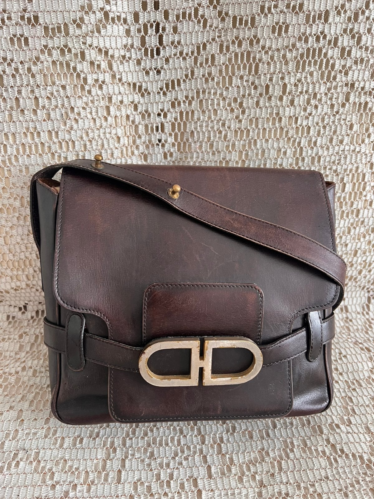DELVAUX vintage bruine leren tas, Handtassen en Accessoires, Tassen | Schoudertassen, Ophalen of Verzenden, Zo goed als nieuw